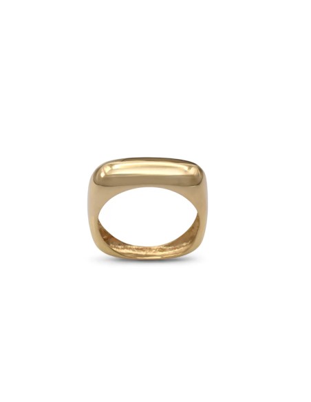 Anillo "Soft Square" en oro amarillo de 18 quilates.