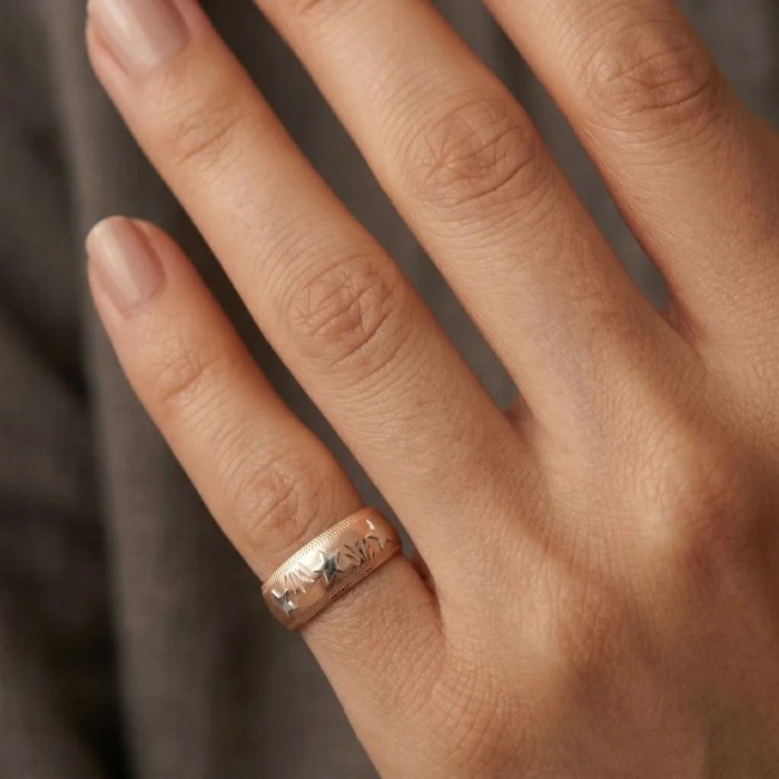 Anello da Mignolo "Dreamy Stars" in Oro Rosa 18kt 2