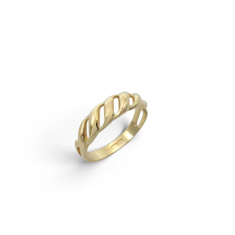 Anillo "Twist Glow" en oro amarillo de 18 quilates.