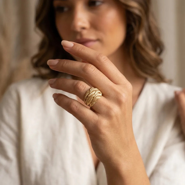 Ring „Nugget Bold“ aus 14-karätigem Gelbgold 2