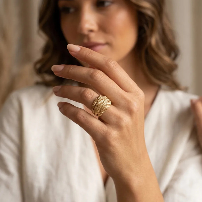 "Nugget Bold" Ring in 14kt Yellow Gold