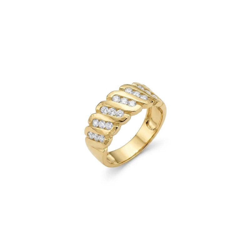 Anello "Onda di Luce" in Oro Giallo 18kt