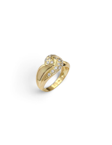 Anillo "Vórtice de Elegancia" en oro bicolor y circonitas.