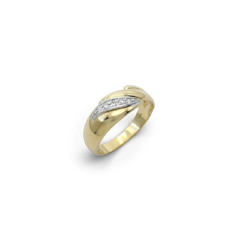 Anillo "Sintonia" en oro bicolor y circonitas.