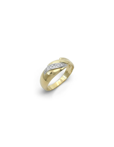 Ring „Sintonia“ aus zweifarbigem Gold und Zirkonia