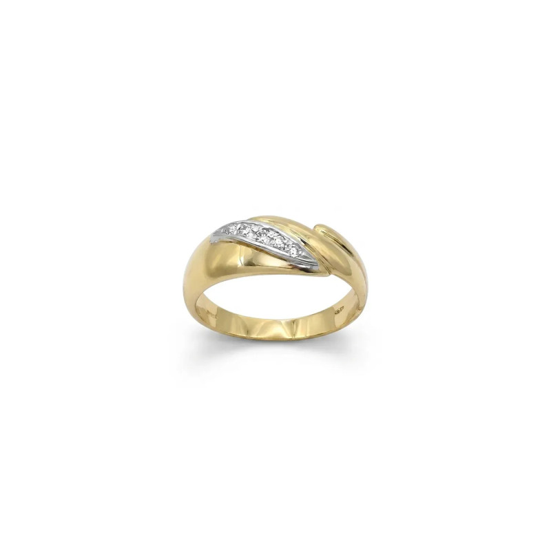 Anello "Sintonia" in Oro Bicolore e Zirconi