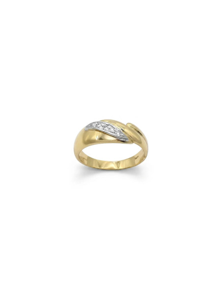 Anillo "Sintonia" en oro bicolor y circonitas.