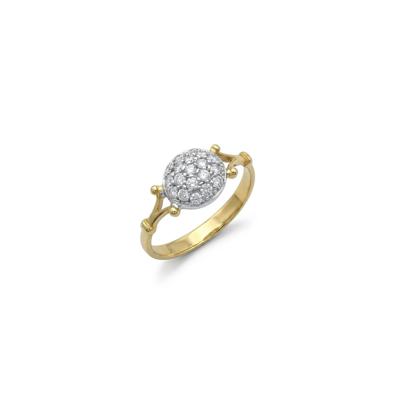 Anello "Astro" in Oro Bicolore e Zirconi