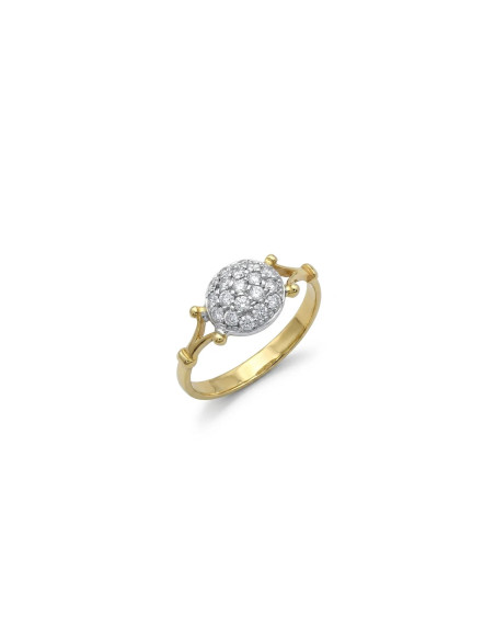 Anello "Astro" in Oro Bicolore e Zirconi