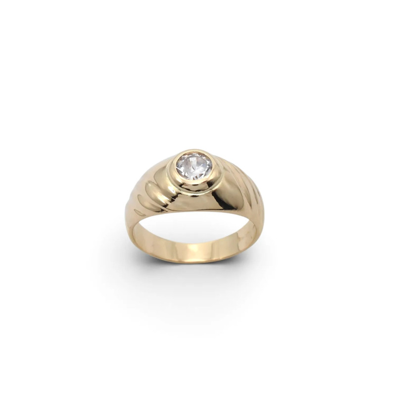 Ring „Solaris“ aus 18-karätigem Gelbgold und Zirkonia