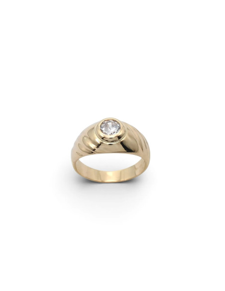 Ring „Solaris“ aus 18-karätigem Gelbgold und Zirkonia