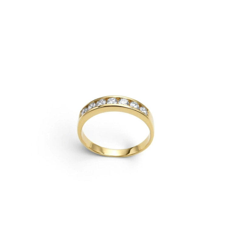 Anillo de oro amarillo con 7 circonitas, 3,3 g