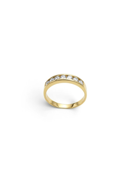 Gelbgoldener Bandring mit 7 Zirkonen, 3,3 g