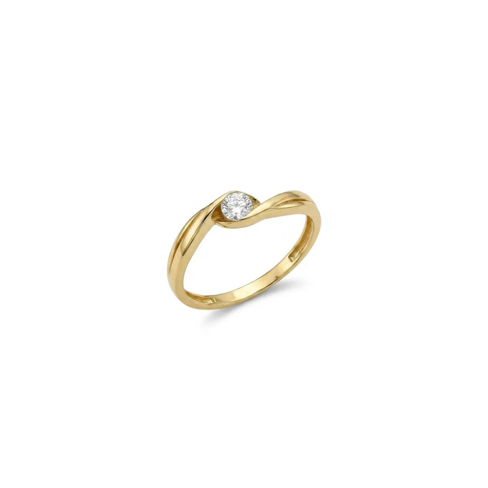 Sinuous Solitaire Ring in Yellow Gold 1.60 gr