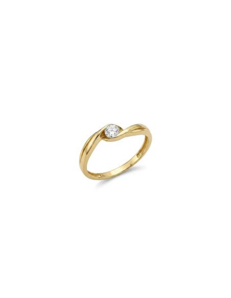Sinuous Solitaire Ring in Yellow Gold 1.60 gr