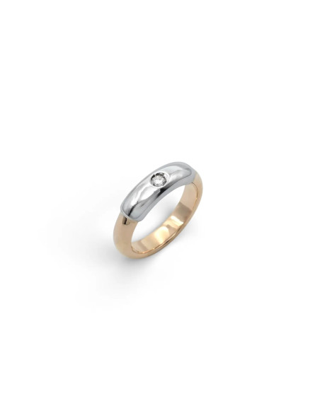 Anillo bicolor con circonita de 5,3 g