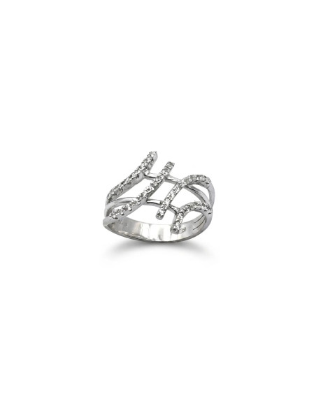 Anillo Contrarié de oro blanco con circonita de 4,7 g