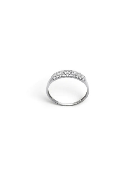 Schmaler Weißgoldring mit 1,8 g Zirkonia-Pavé