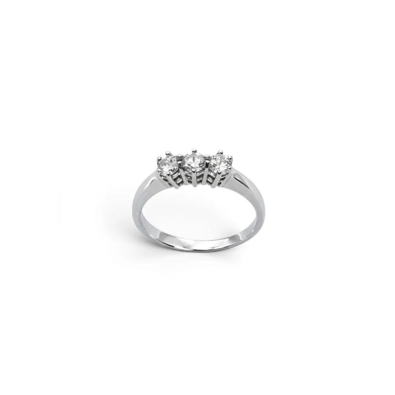 White Gold Trilogy Ring with 3.4g Zirconia Wire