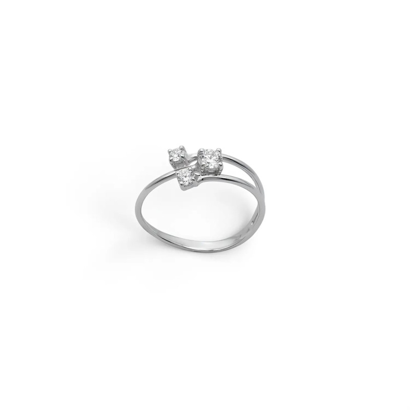 Kopie von Trilogie-Ring aus Weißgold mit 3,4 g Zirkonia-Draht