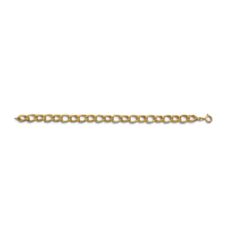 Bracciale Oro Giallo 18kt con Maglie Lucide e Godronate 20 cm - 7,6 gr