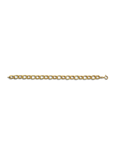 Armband aus 18-karätigem Gelbgold mit polierten und gerändelten Gliedern, 20 cm – 7,6 g