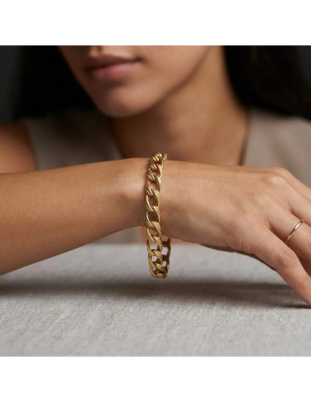Bracciale Oro Giallo 18kt con Maglie Lucide e Godronate 20 cm - 7,6 gr