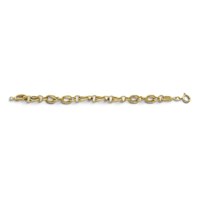 18kt Yellow Gold Bracelet with Crossed Oval Links, 20 cm - 10.8 g 2