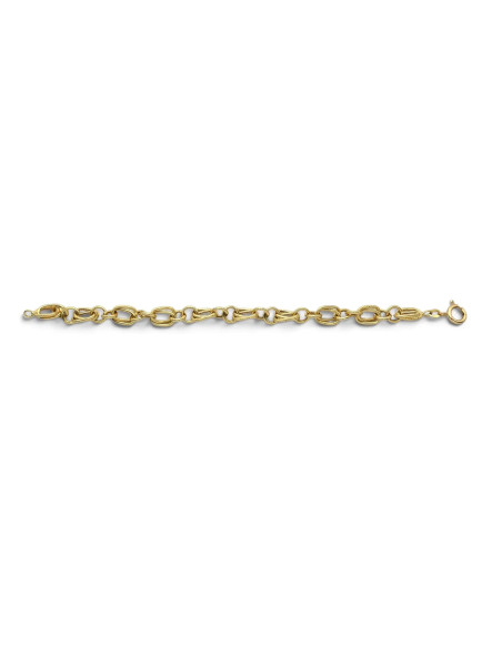 Armband aus 18-karätigem Gelbgold mit gekreuzten ovalen Gliedern, 20 cm – 10,8 g