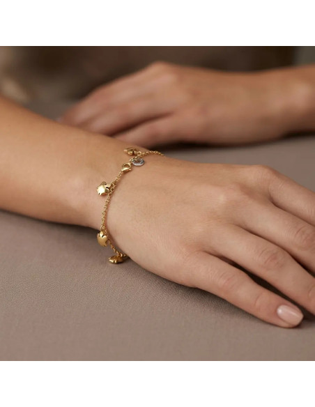 Bracciale Oro Giallo 18kt con 5 Pendenti Angioletto 18 cm - 3,9 gr