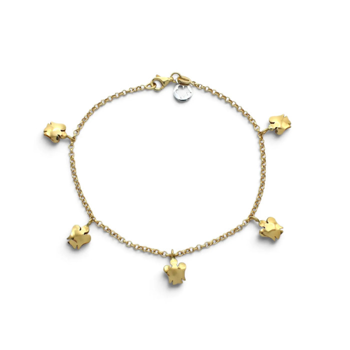 18kt Yellow Gold Bracelet with 5 Angel Pendants 18 cm - 3.9 gr
