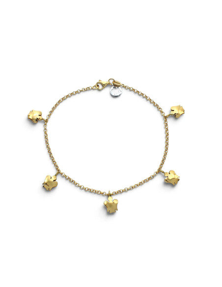 18kt Yellow Gold Bracelet with 5 Angel Pendants 18 cm - 3.9 gr