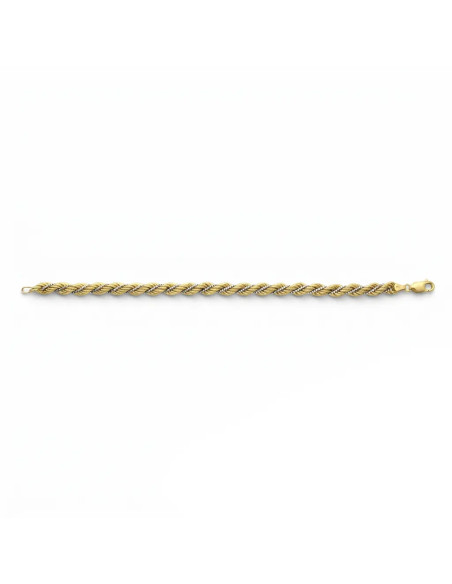 Two-Tone Gold Braided Cord and Venetian Bracelet, 21 cm - 12.70 g