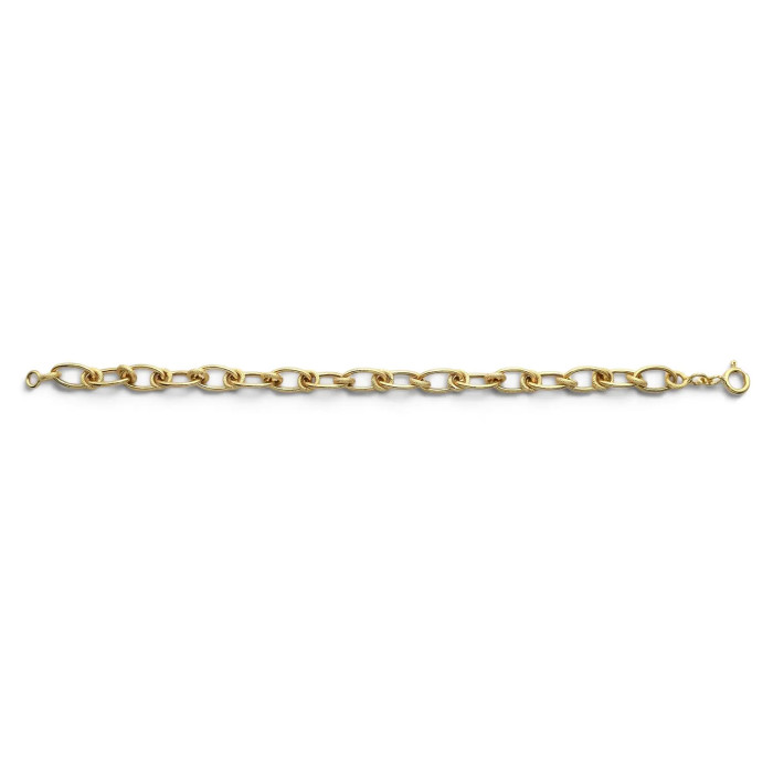 Armband aus 18-karätigem Gelbgold mit ovalen und runden gerändelten Elementen, 20 cm – 8,90 g 2