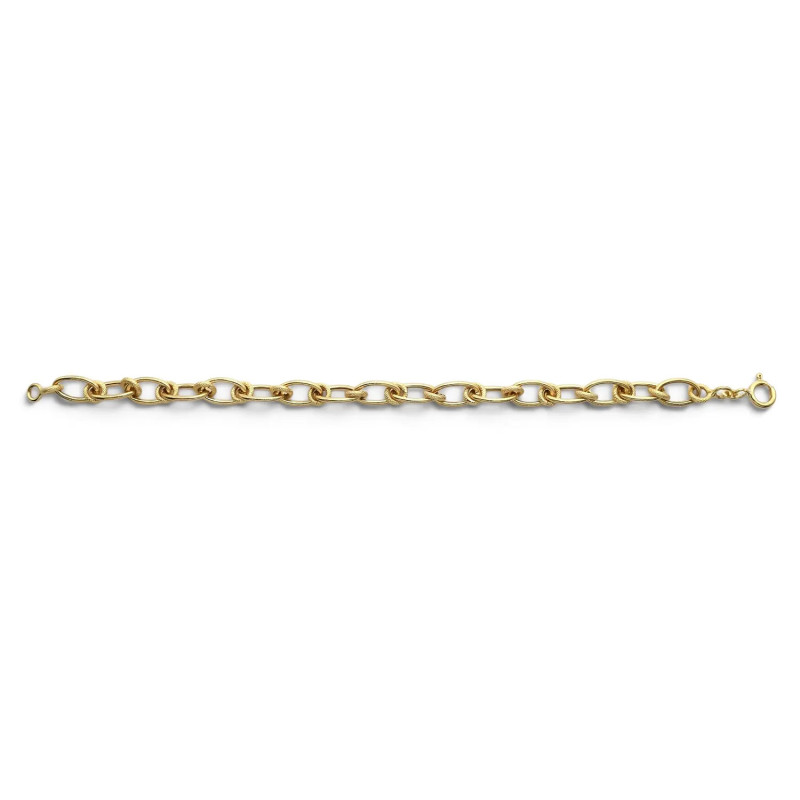 Bracciale Oro Giallo 18kt Elementi Ovali e Tondi Godronati 20 cm - 8,90 gr
