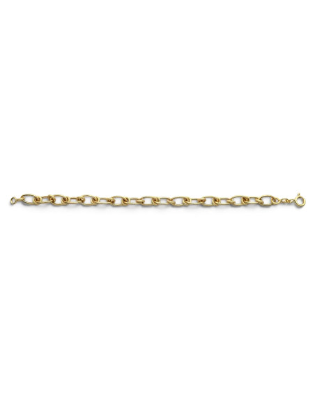 18kt Yellow Gold Bracelet with Oval and Round Knurled Elements, 20 cm - 8.90 gr