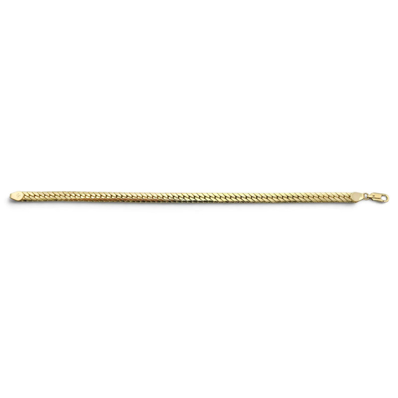 Bracciale Oro Giallo 18kt Maglia Groumette Schiacciata 21 cm - 9,3 gr