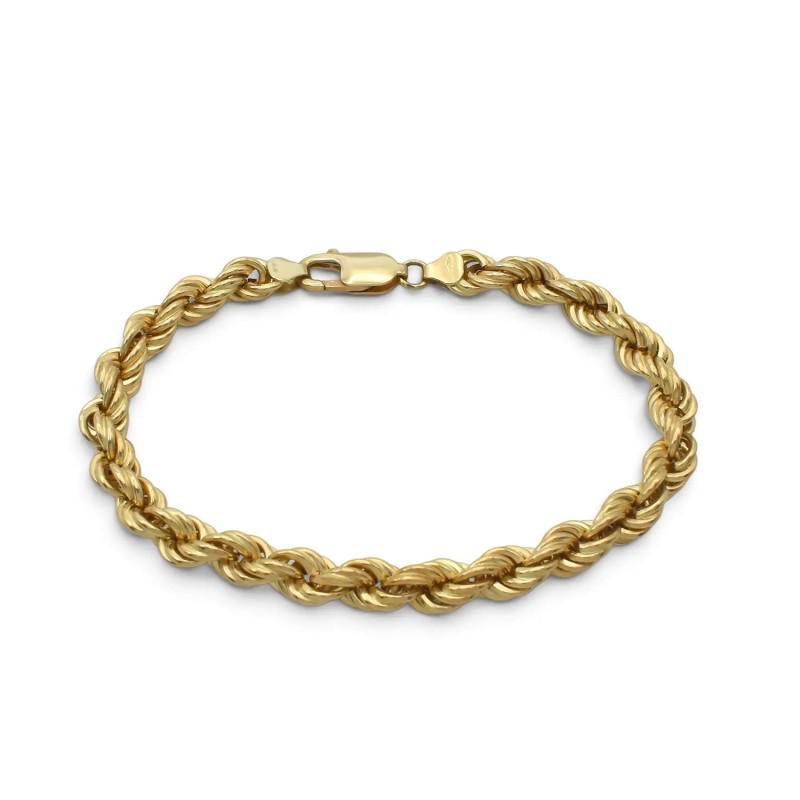 Pulsera de cordón pulido de oro amarillo de 18 quilates, 21 cm - 11,8 g