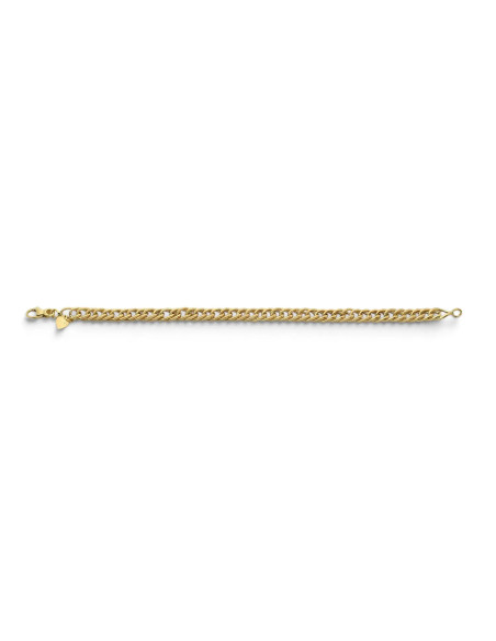 Pulsera de oro amarillo de 18 quilates con eslabones pulidos y moleteados, 18 cm - 8,5 gr