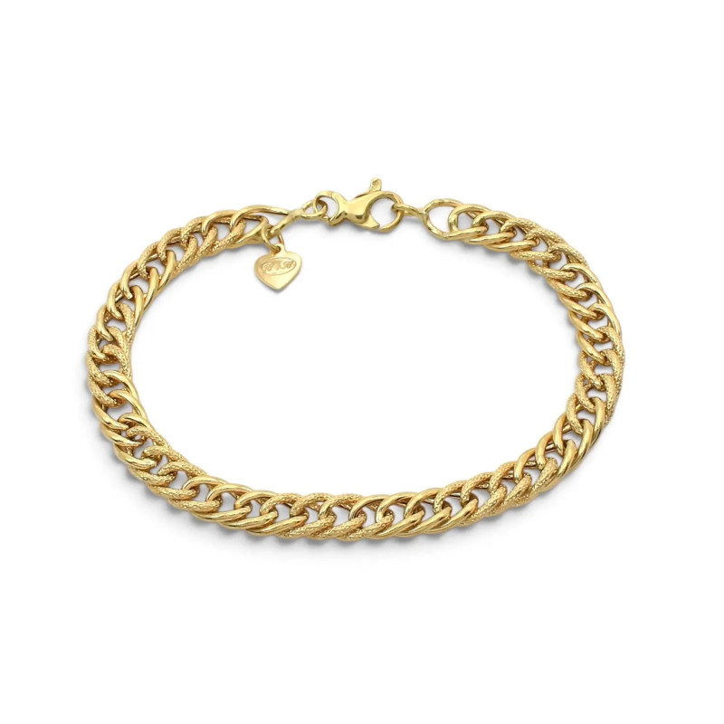 Bracciale Oro Giallo 18kt con Maglie Lucide e Godronate 18 cm - 8,5 gr