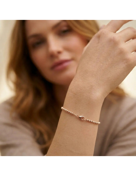 18kt Rose Gold Bracelet with Chiseled Spheres 19 cm - 3.4 gr