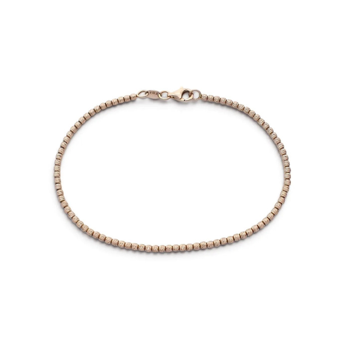 Bracciale Oro Rosa 18kt con Sfere Cesellate 19 cm - 3,4 gr