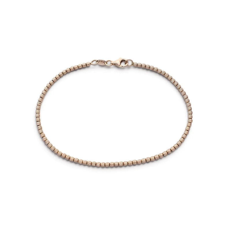 Bracciale Oro Rosa 18kt con Sfere Cesellate 19 cm - 3,4 gr