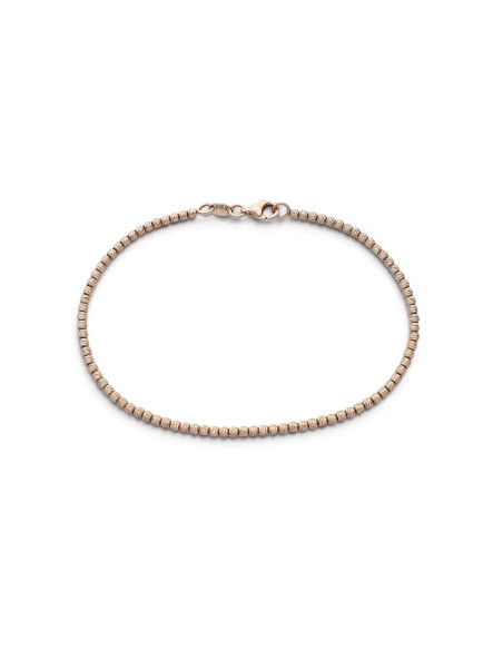 18kt Rose Gold Bracelet with Chiseled Spheres 19 cm - 3.4 gr