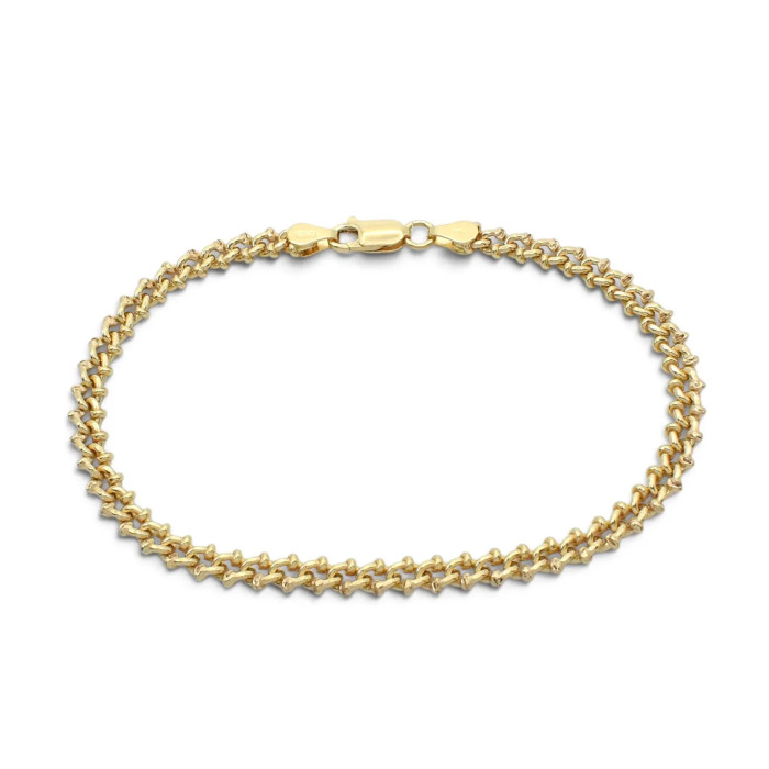 Pulsera unisex de eslabones trenzados de oro amarillo de 18 quilates, 21 cm - 6,5 g