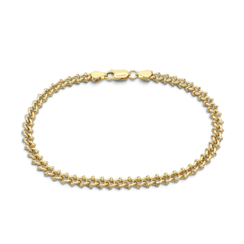 Unisex 18kt Yellow Gold Braided Link Bracelet 21 cm - 6.5 gr