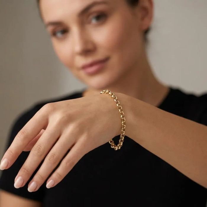 Bracciale Rolò Oro Giallo 18kt Classico Lucido 21 cm - 6,8 gr 2