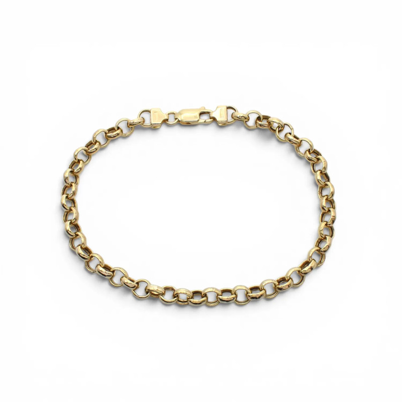 18kt Yellow Gold Classic Polished Rolo Bracelet 21 cm - 6.8 gr