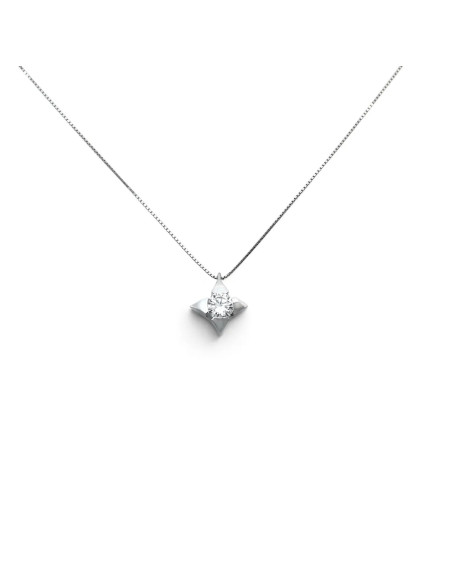 Collar Point Light de oro blanco de 18 quilates con diamante de 0,15 ct - 1,50 gr