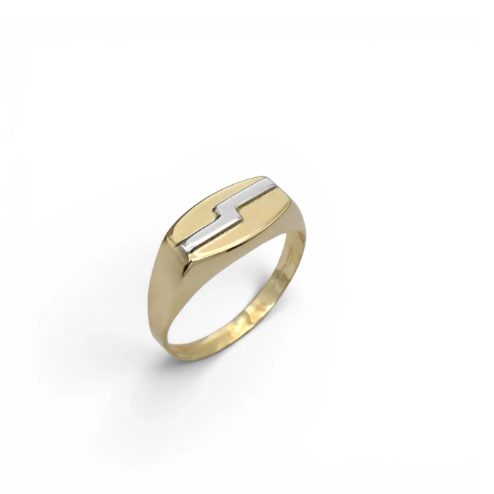 Anello da Uomo Oro Bicolore 18kt a Fascia Lucida - 3,2 gr